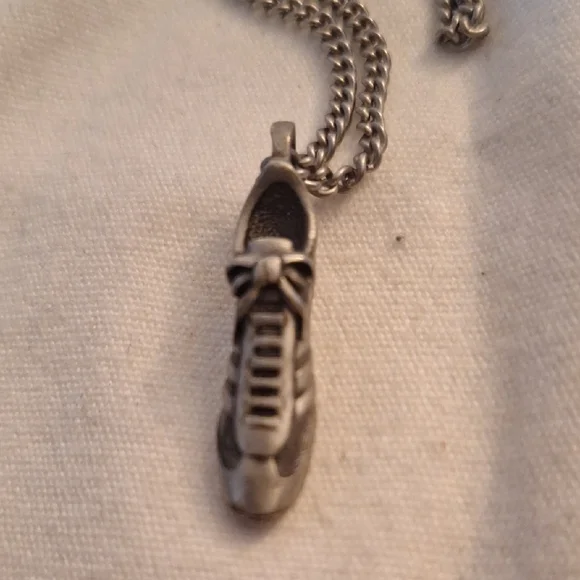 Silver Sneaker Pendant Necklace - Picture 3 of 3